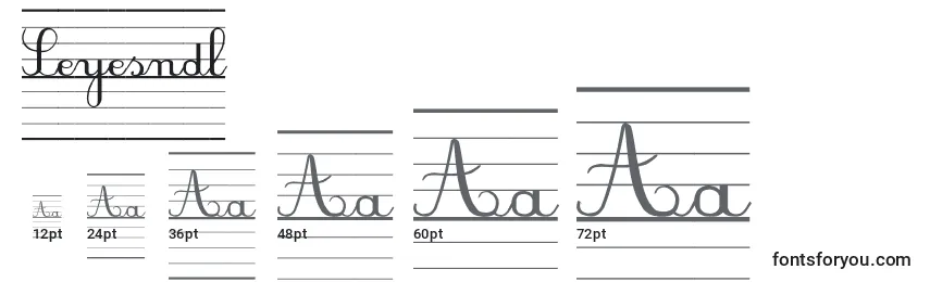 Размеры шрифта Seyesndl