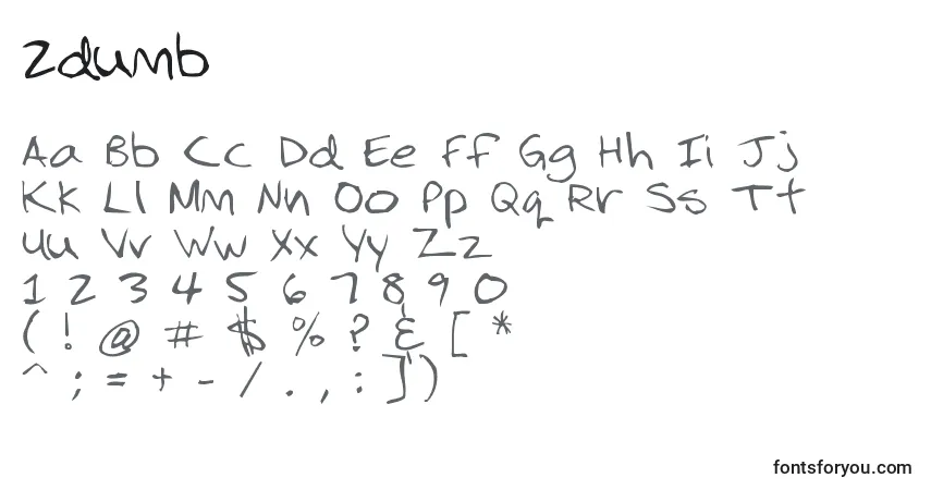 A fonte 2dumb – alfabeto, números, caracteres especiais