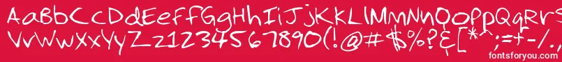 2dumb Font – White Fonts on Red Background