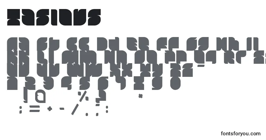 Шрифт Tasious – алфавит, цифры, специальные символы