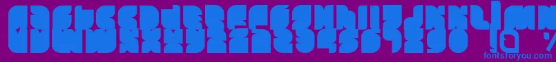 Tasious Font – Blue Fonts on Purple Background