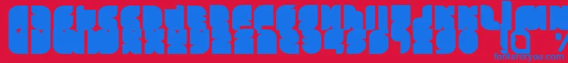 Tasious Font – Blue Fonts on Red Background