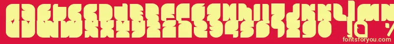 Tasious Font – Yellow Fonts on Red Background