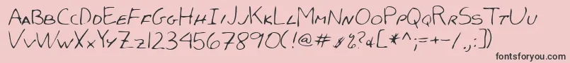 Fonte Lehn051 – fontes pretas em um fundo rosa