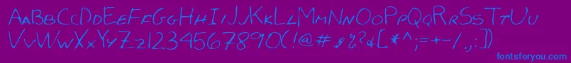 Lehn051-fontti – siniset fontit violetilla taustalla