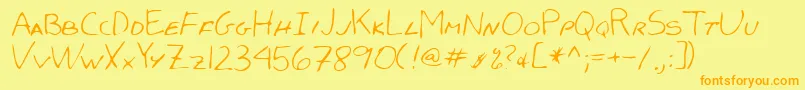 Czcionka Lehn051 – pomarańczowe czcionki na żółtym tle
