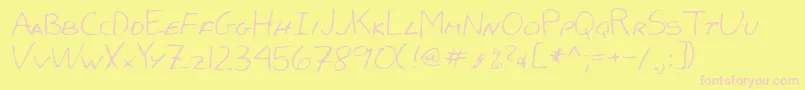 Lehn051-Schriftart – Rosa Schriften auf gelbem Hintergrund