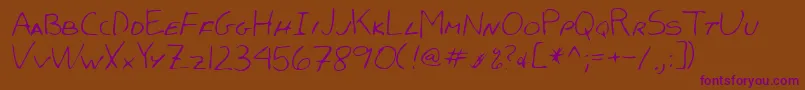 Lehn051 Font – Purple Fonts on Brown Background