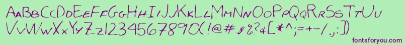 Lehn051-Schriftart – Violette Schriften auf grünem Hintergrund