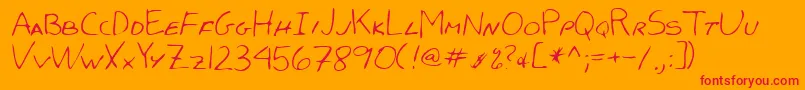 Lehn051 Font – Red Fonts on Orange Background