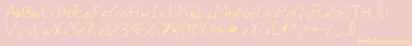 Lehn051-Schriftart – Gelbe Schriften auf rosa Hintergrund