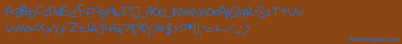 Uni Font – Blue Fonts on Brown Background