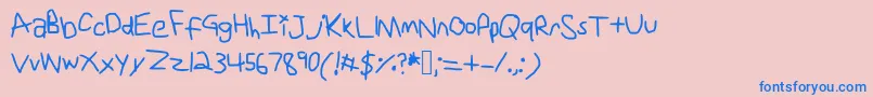Uni Font – Blue Fonts on Pink Background