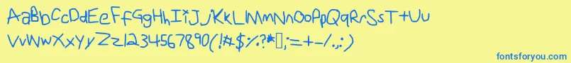 Uni Font – Blue Fonts on Yellow Background