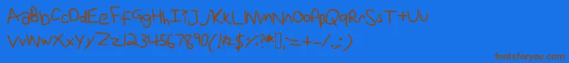 Uni Font – Brown Fonts on Blue Background