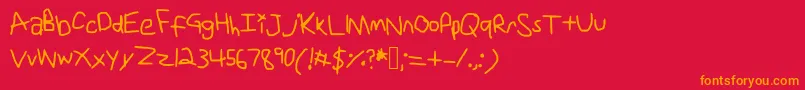 Uni Font – Orange Fonts on Red Background