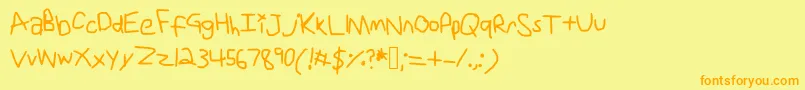 Uni Font – Orange Fonts on Yellow Background