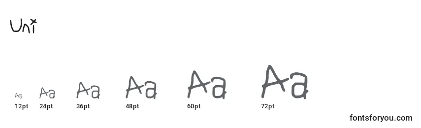 Uni Font Sizes