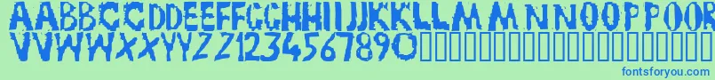 TruckNovembreGruppe-Schriftart – Blaue Schriften auf grünem Hintergrund