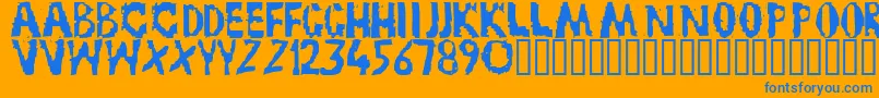 フォントTruckNovembreGruppe – オレンジの背景に青い文字