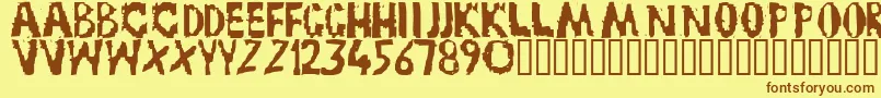 TruckNovembreGruppe Font – Brown Fonts on Yellow Background