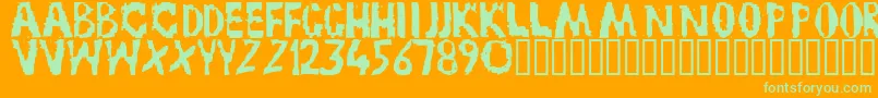 フォントTruckNovembreGruppe – オレンジの背景に緑のフォント