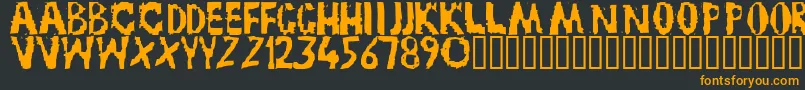 TruckNovembreGruppe-Schriftart – Orangefarbene Schriften auf schwarzem Hintergrund