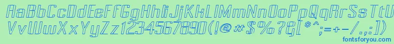 Pecot007 Font – Blue Fonts on Green Background