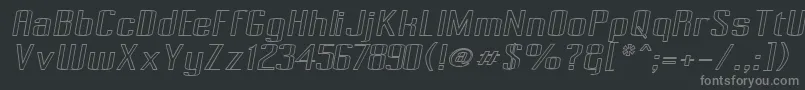 フォントPecot007 – 黒い背景に灰色の文字