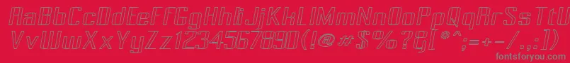 Pecot007 Font – Gray Fonts on Red Background