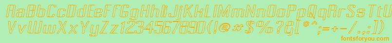 Pecot007 Font – Orange Fonts on Green Background