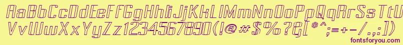 Pecot007 Font – Purple Fonts on Yellow Background