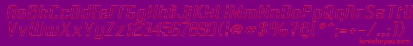 Pecot007 Font – Red Fonts on Purple Background