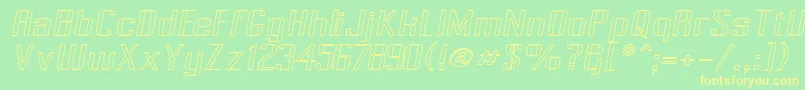 Pecot007 Font – Yellow Fonts on Green Background