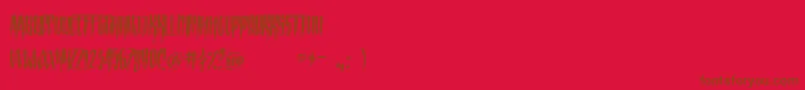 StrainedCapitals-fontti – ruskeat fontit punaisella taustalla