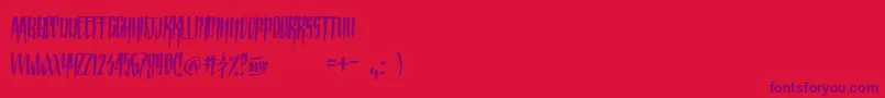 StrainedCapitals Font – Purple Fonts on Red Background
