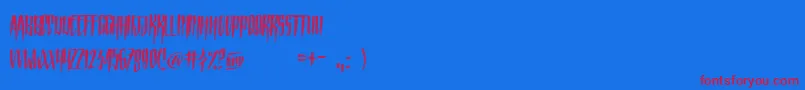 フォントStrainedCapitals – 赤い文字の青い背景