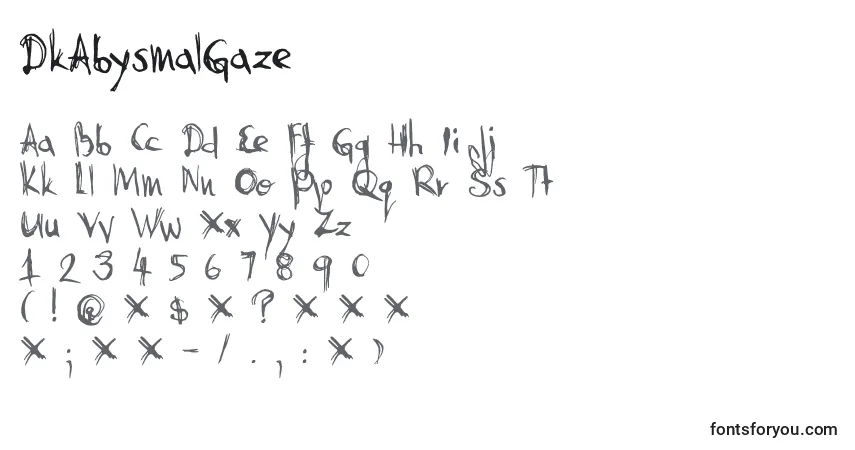 DkAbysmalGaze-fontti – aakkoset, numerot, erikoismerkit