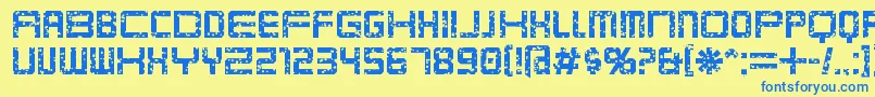 Karnivop Font – Blue Fonts on Yellow Background