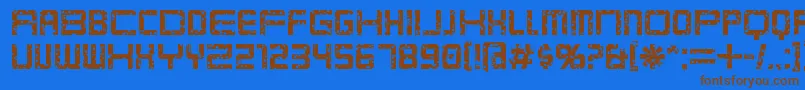 Karnivop Font – Brown Fonts on Blue Background