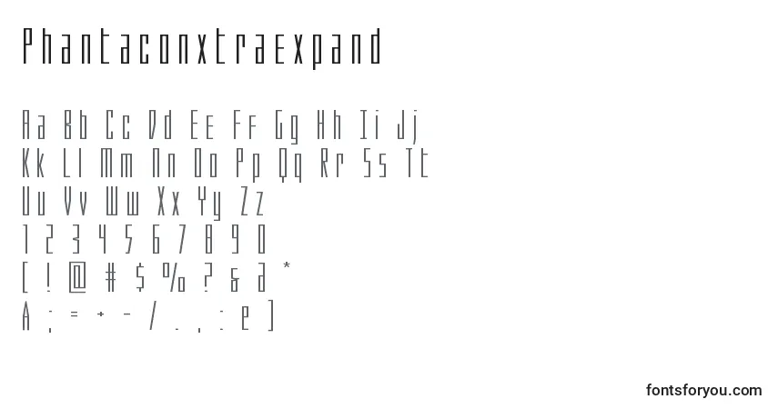 Schriftart Phantaconxtraexpand – Alphabet, Zahlen, spezielle Symbole