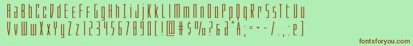 フォントPhantaconxtraexpand – 緑の背景に茶色のフォント