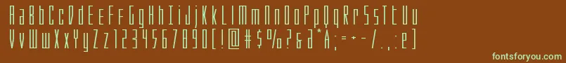 フォントPhantaconxtraexpand – 緑色の文字が茶色の背景にあります。