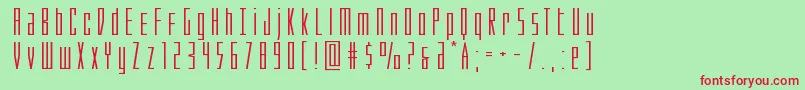 フォントPhantaconxtraexpand – 赤い文字の緑の背景