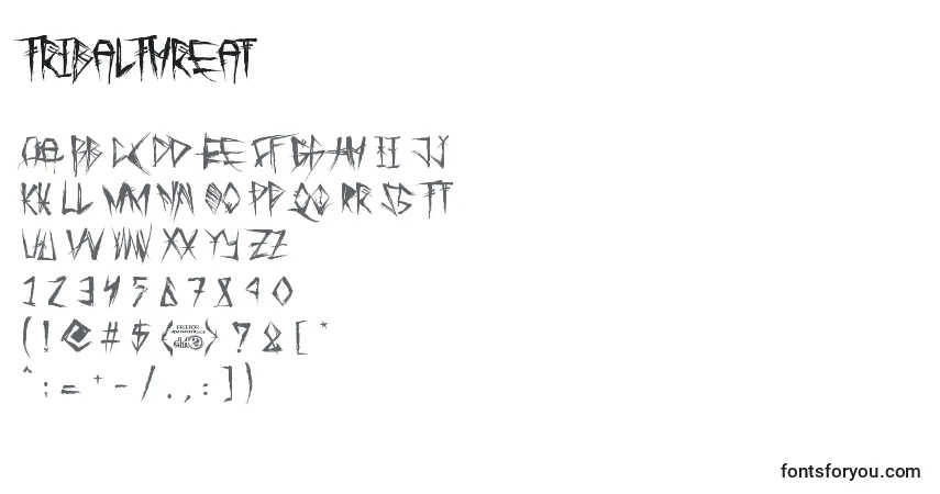 Schriftart TribalThreat – Alphabet, Zahlen, spezielle Symbole