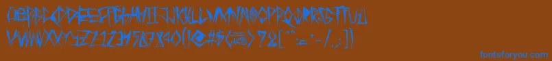 TribalThreat Font – Blue Fonts on Brown Background