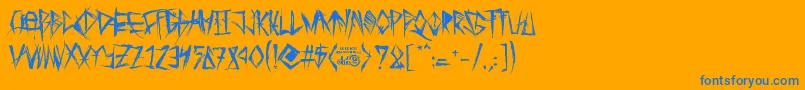 TribalThreat Font – Blue Fonts on Orange Background