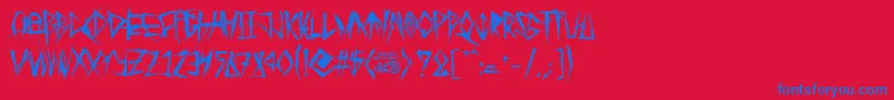 fuente TribalThreat – Fuentes Azules Sobre Fondo Rojo