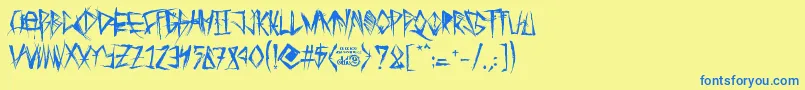 TribalThreat Font – Blue Fonts on Yellow Background