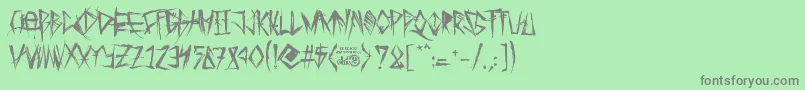 TribalThreat Font – Gray Fonts on Green Background